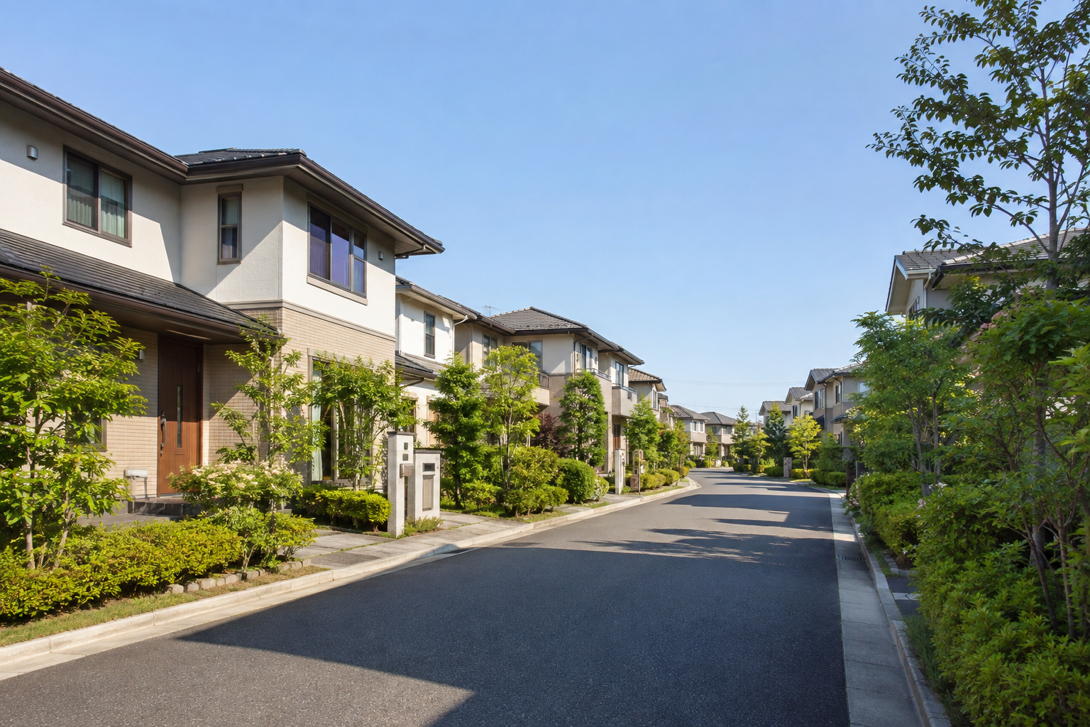 緑に囲まれた住宅街のイメージ